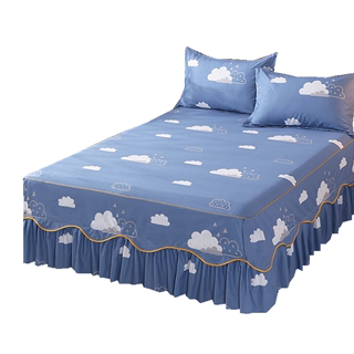 Cotton one-piece protective anti-slip bed cover