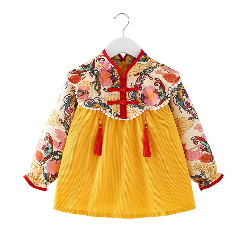 Baby girl's thick waterproof and dirt-proof coveralls