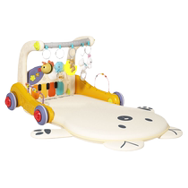 Newborn Baby Baby Pedantic Piano Multifunction Fitness Rack Music Toy Two-in-one Walkabout Trolley Trolley