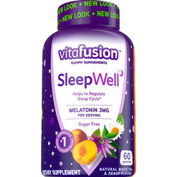 vitafusion melatonin sleepwell melanin vf ນອນ້ໍາຕານ ampoule gummy 60 ແຄບຊູນ Y