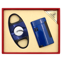 GUEVARA cigar tool two-piece set alloy cigar cutter windproof lighter simple and fashionable gift box