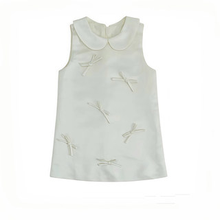 女童连衣裙秋冬高级感宝宝生日周岁礼服儿童白色气质蝴蝶结公主裙