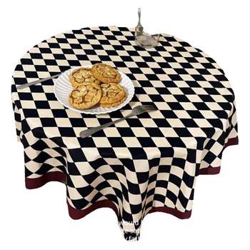 Checkerboard tablecloth high-end retro grid festive decoration Checkerboard tablecloth high-end retro grid festive decoration