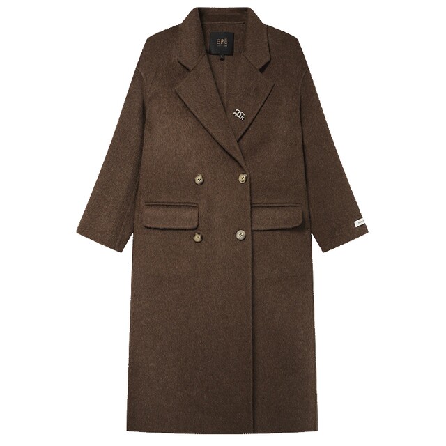 Bailuyu wool blend double-breasted double-sided woolen coat
