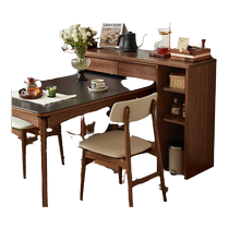 Lins Home solid wood sideboard retractable dining table integrated wall oak storage cabinet Lins Wood Cocoa Series