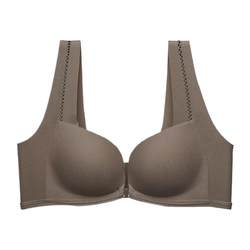 Seamless underwear for women with small breasts, push-up and larger, anti-expansion, retractable secondary breasts, anti-sagging, wire-free adjustable front button bra