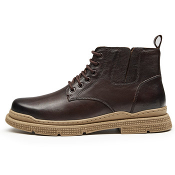 Gao ge inner height increasing boots men's leather boots