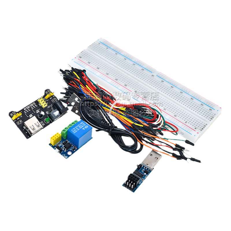 ESP8266智能开关学习套装 智能插座+ESP01S 面包板MB-102 烧录器