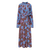 BCBG autumn women's fashionable temperament floral print lace pleated lace mid-length dress long skirt