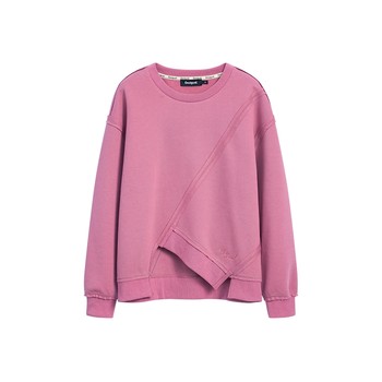 Desigual25 new autumn and winter loose deconstructed raw edge stitching round neck pullover long-sleeved women's sweatshirt