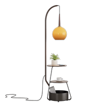 French medieval floor lamp living room bedroom atmosphere sofa next to a few Nanyang retro bedside table shelf table lamp