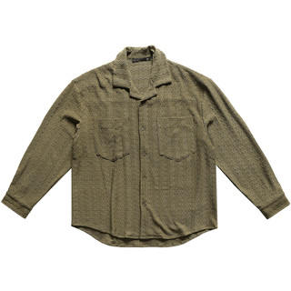 日系复古小众镂空vintage古巴领长袖衬衫男款秋季老钱风衬衣外套