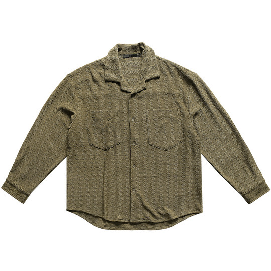 Chemise à manches longues et col cubain creux, design de niche