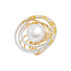 LynnHaven SKY Star Track 18K Gold Australian White Seawater Pearl Ring Diamond Hand Accessories Light Luxury Gift