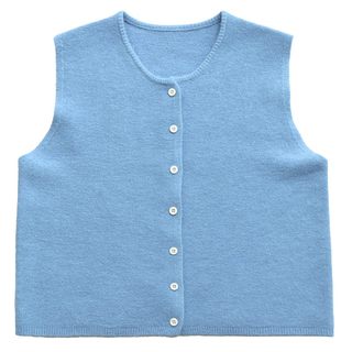 Skin-friendly blended yarn stretch straight crew neck vest top