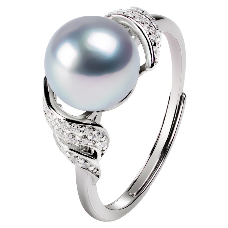 KEZ natural seawater pearl ribbon ring