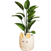 Rabbit Living Room Floor Swing Piece Cream Wind Vase TV Cabinet Room Sofa Next To Cute Flower Pots Simulation Green Plant