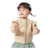 Balabala baby knitted sweater for girls thin cardigan baby sweater autumn clothing warm sweet and exquisite