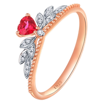 Chow Tai Fook ENZO Same Style for Shopping Malls 18K Gold Ruby Diamond Ring Womens EZV8162