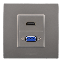 Type 86 concealed multimedia vga hdmi panel gray 4K video high-definition cable HDMI computer VGA socket
