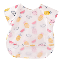 Jingqi baby smock childrens eating bib waterproof and anti-dirty summer thin mens and womens baby food supplement reverse wearing protective clothing