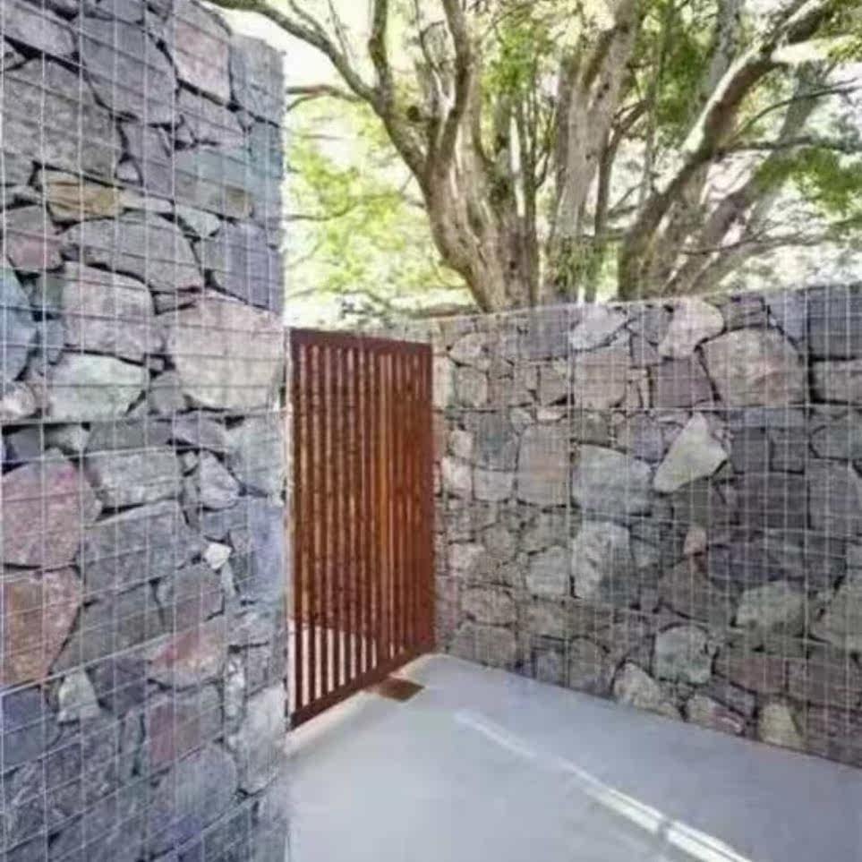 Binnet Metal Mesh Wall Woven Flood Prevention Gabbing Stone Cage plastic solid Bin protective mesh Mesh Box Stone River Embankment Galvanized-Taobao