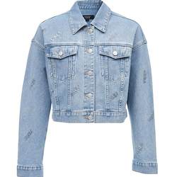 Vero Moda denim jacket 2023 autumn and winter new street style sequin rhinestone jacket for women