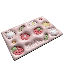 Bathroom Absorbent Ground Mat home 3D Cubism Sensory Silicon Algae Clay Upholstered Toilet Doormat foot pad cm Toilet Footbed cm cm