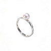 Xiwen natural freshwater 6-7mm round white pearl ring S925 silver simple and fashionable ring opening