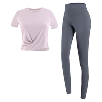 Camel Yoga Wear Suit Womens Summer Thin Outdoor Running Wear Loose Sportswear Gym Fitness Wear Short Sleeve