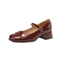 Daphne French style shoes for women 2024 summer new Mary Jane womens shoes red wedding shoes womens summer small leather shoes