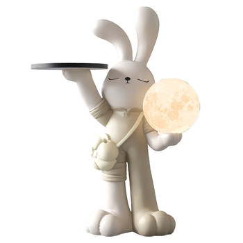 Trendy white rabbit floor-standing ornaments for home use