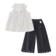 Anti-fade girls' two-piece summer fashion suspender wide-leg pants baby summer children's trousers set