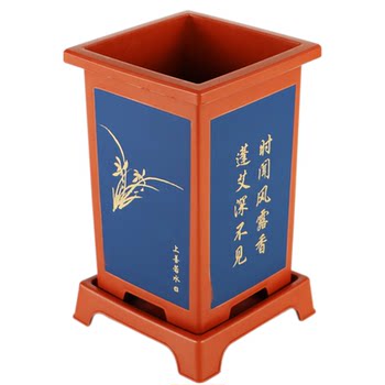 Chinese style resin imitation purple sand thickened orchid pot