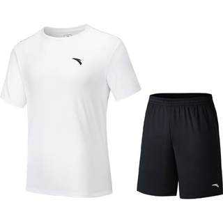 安踏速干套装丨运动短袖t恤短裤两件套男夏季新款透气跑步训练服