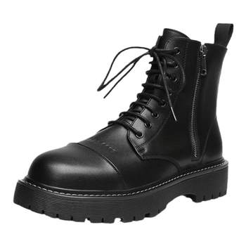 2022 ດູໃບໄມ້ລົ່ນ Martin Boots Retro Big Toe British Style Workwear Martin Leather Boots Men's High Top Motorcycle Shoes trendy