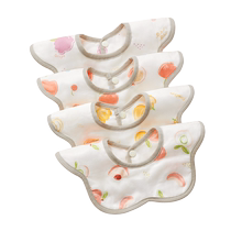 Baby Apron Pure Cotton Newborn Gauze Boy female baby Saliva Towel Waterproof Puff Milk Surrounding Hood Spring A Meal Pocket