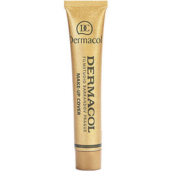 Small gold tube DERMACOL concealer sample genuine trial pack facial freckles, acne marks, tattoo concealer