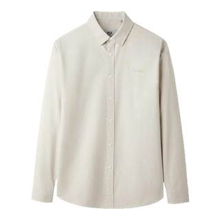 HLA/海澜之家山不在高系列长袖衬衫25春秋新牛津纺绣花时尚上衣男