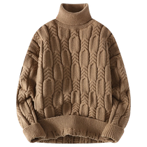 Turtleneck sweater for men in winter thickened warm clothes American retro inner wear junior winter wear bottoming sweater for men