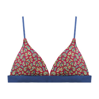 claesens无钢圈内衣女小胸法式三角杯秋薄款腰果花性感棉质文胸罩