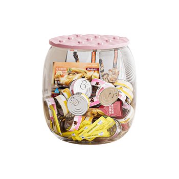 Pet snack storage barrel ouxuan transparent visual