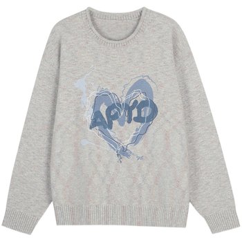 Apyd simple and basic round neck sweater men's love logo casual pullover sweater women Apyd simple and basic round neck sweater men's love logo casual pullover sweater women