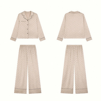 Catman ice silk pajamas women's spring and autumn long sleeve thin style