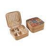 High-end retro jewelry box portable travel earrings ring necklace storage box printed jewelry gift portable box