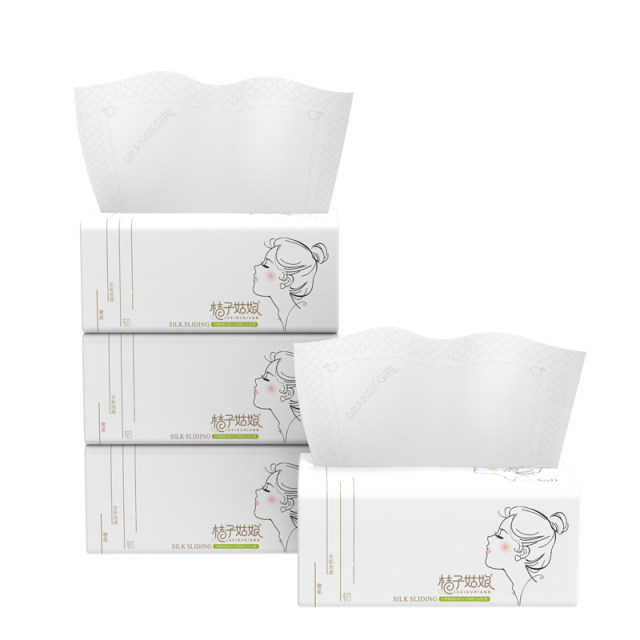 Orange girl’s household large bag of L-coded paper 480 pieces of household facial tissue paper for mother and baby paper thickened napkin