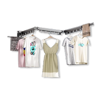 Youqin Gun Gray Folding Clothes Rack Home Balcony Telescopic Clothes Rod Foldable Indoor Clothes Rack