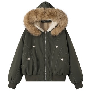 美式复古座山雕棉服派克服女款2025新款加厚小个子棉袄工装冬外套