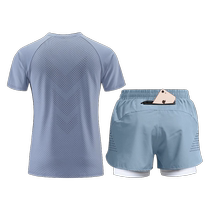 Sports suit for women running summer ice silk marathon yoga quick-drying clothing short-sleeved training fitness clothing new large size