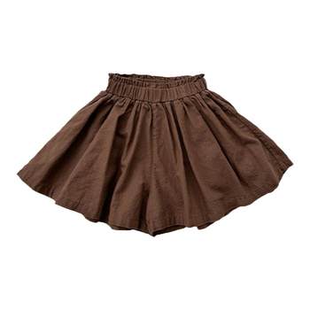 EYAS Girls Elastic Belt Pants and Skirts 2024 Summer New Style Korean Style Pants Casual Pants and Skirts Two-Wear Summer